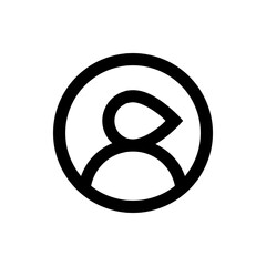Poster - Black outline of a user icon inside of a circle representing a profile or account symbol design concept