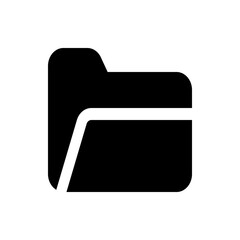 Poster - Illustration of a black folder icon with a white line representing the top edge of the documents inside, file storage