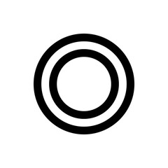 Poster - A graphic representation of three concentric circles with a bold black outline on a white background design element