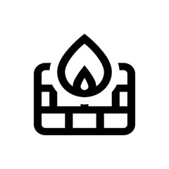 Poster - illustration of a firewall icon with a flame above it representing security and protection online an
