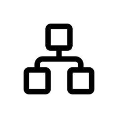 Poster - Simple diagram icon with a top square connected to two bottom squares in a tree like structure design