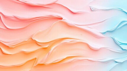 Poster - Swirling Gradient of Creamy Texture with Pastel Peach and Blue Colors