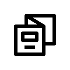 Poster - Iconic representation of two documents overlapping each other with clear and bold outline style design