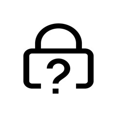Poster - illustration of a black outlined padlock with a question mark inside indicating security concerns or