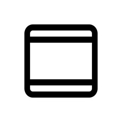 Poster - A simple square icon with rounded corners and two horizontal lines inside the square shape design element