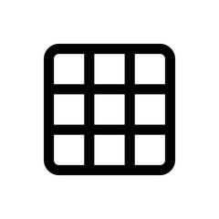Poster - Illustration of a grid with rounded corners featuring nine equal squares arranged in a three by three pattern