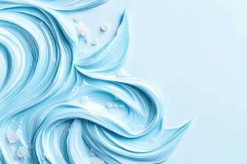 Aufkleber - Swirling Blue Cream Texture With White Crystals