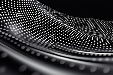 Fototapete - Abstract Black And White Dotted Wave Pattern