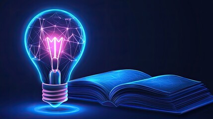 Aufkleber - Illuminated Ideas Glowing Lightbulb Beside Open Book
