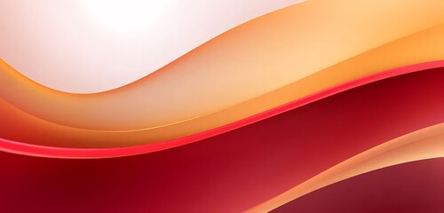 Poster - スムーズな赤いオレンジ色の波状の抽象的な背景 グラデーション効果と現代的なデザイン