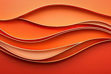 Poster - Abstract Orange Layered Wave Design Pattern