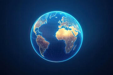 Poster - Global Network Illuminated Earth Digital Map