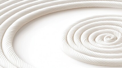 Poster - Abstract White Rope Spiral Design Swirling