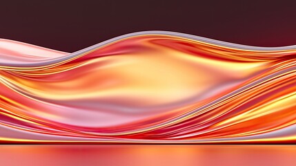 Poster - Abstract Liquid Gold and Pink Swirling Waves
