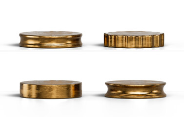 Poster - Gold podium set pack isolated background 3d rendering	
