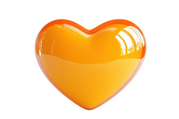 Poster - Orange glossy heart shape on transparent background