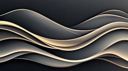 Poster - Abstract Gold and Gray Wavy Design