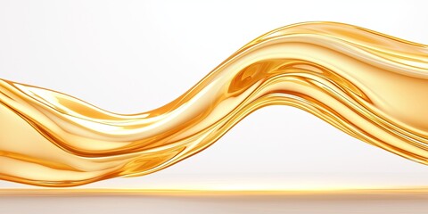 Aufkleber - Golden Liquid Wave Abstract Swirling Design
