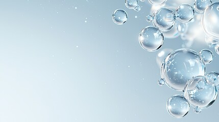Poster - Abstract image of translucent bubbles floating in water