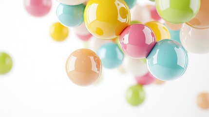 Aufkleber - Colorful glossy spheres cluster together in a vibrant display