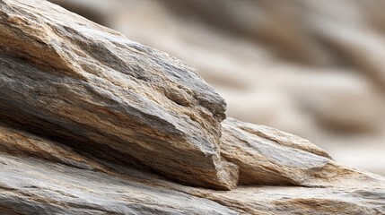 Poster - Natural Microtextures on Weathered Rocks Showcasing Minimal Photorealistic Detail in Soft Light