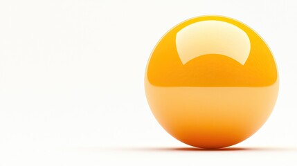 Poster - A Shiny Orange Sphere Against White Background