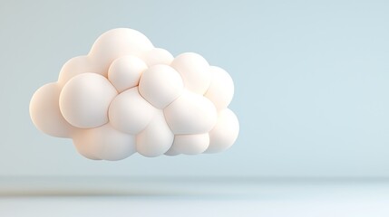 Poster - Abstract Cloud Shaped Object Rendered In Three Dimensions