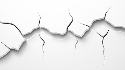 Fototapete - Abstract White Surface with Deep Cracks