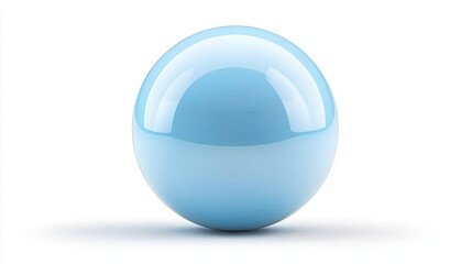 Aufkleber - A Light Blue Shiny Sphere On White Background