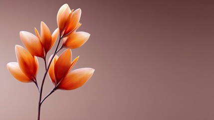 Poster - Tropical Heliconia Bloom Showcases Vibrant Beauty Against Pastel Wall With Soft Lighting