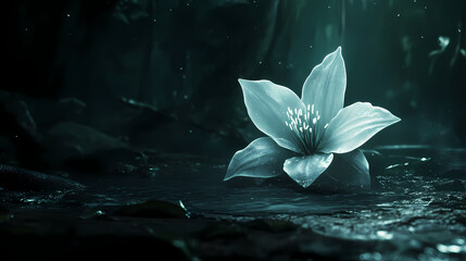 Wall Mural - hauntingly single delicate flower