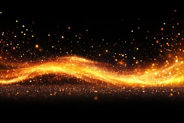Wall Mural - fire embers particles over black background. fire sparks background. abstract dark glitter fire part