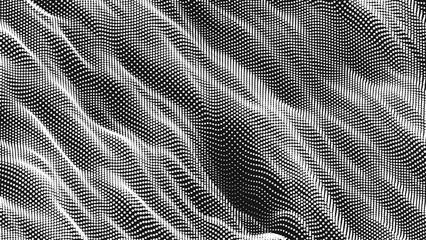 Poster - Point wave diagonal texture. Abstract dot background. Technological cyberspace background.