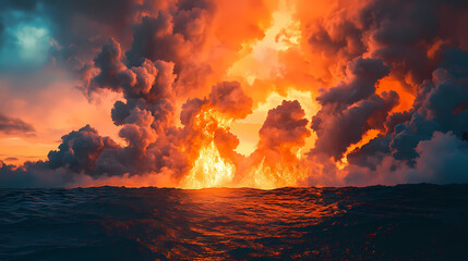 Wall Mural - ocean volcanic eruption