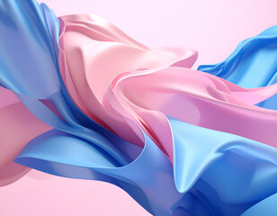 Poster - Abstract flowing fabrics in pastel shades