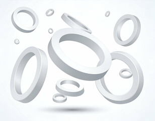 Poster - Abstract 3D rings in motion