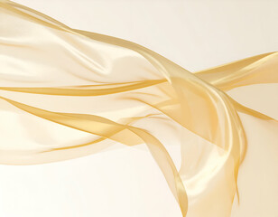 Poster - Flowing golden fabric on a white background