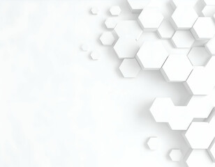 Poster - Abstract white hexagonal geometric pattern