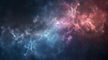 Wall Mural - abstract cosmic nebula in deep space with blue purple and red hues