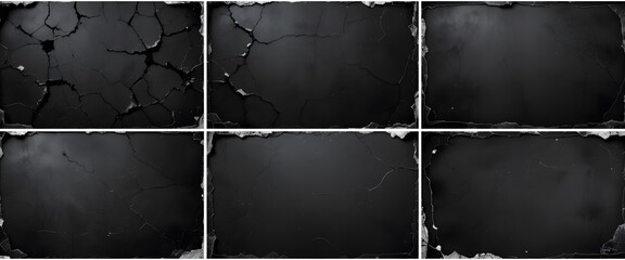 Poster - Black Texture Backgrounds, Aged Panel Textures. Distressed Black Surfaces For Design Projects, Vintage Style Panels. Worn Material, Ideal For Creative Work, And Artistic Compositions.
