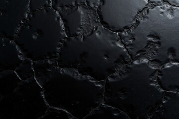 Poster - Textured black surface with glossy finish and organic patterns  