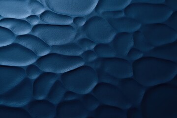 Poster - Textured blue abstract surface with rounded shapes and deep shadows  