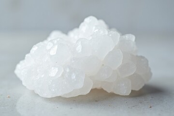 Poster - White crystalline mineral cluster on gray surface  