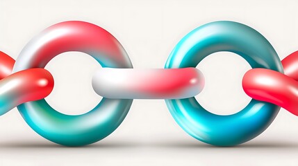 Poster - Colorful Abstract Chains Representing Connection and Unity Concept