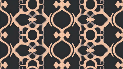 Poster - Elegant ornamental pattern featuring curved shapes and geometric forms, timeless sophistication