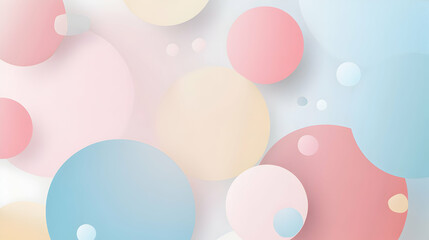 Poster - Pastel Circles Abstract Background Design with a Modern and Dreamy Aesthetic