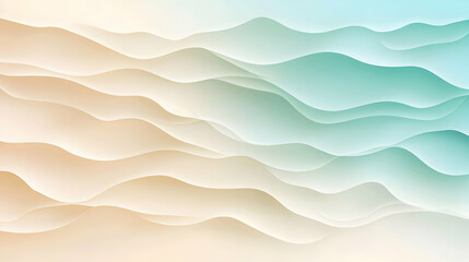 Poster - Subtle gradient wave pattern, a calming abstract blend of cool and warm colors