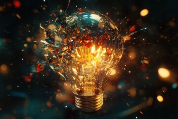 Wall Mural - Abstract glowing sphere with particle effects