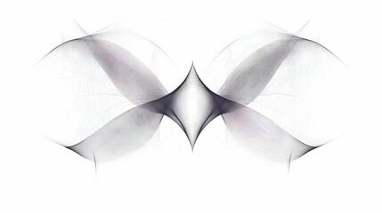 Poster - Abstract symmetric illustration featuring fluid gradient shades and fine lines