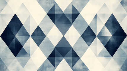 Poster - Abstract indigo triangular pattern with textured surface in geometric design